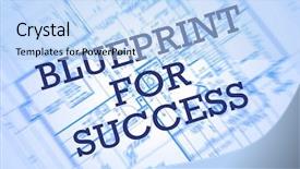  Presentation with blueprint - Presentation theme enhanced with blueprint for success concept background and a light blue colored foreground