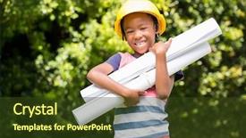  Presentation with little boy - PPT theme featuring blueprint free - smiling boy dressed background and a  colored foreground