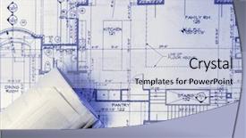  Presentation with blueprint - Slides with blueprint house - blue prints on the table background and a lemonade colored foreground