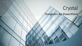  Presentation with steel building - Colorful slide deck enhanced with blueprint money - modern black and blue glass backdrop and a light gray colored foreground