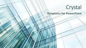  Presentation with architecture glass - Slide set having blueprint money - modern glass silhouettes of building background and a sky blue colored foreground