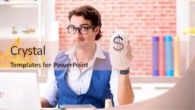  Presentation with young students working in groups - Cool new PPT theme with blueprint money - young designer freelancer working backdrop and a  colored foreground