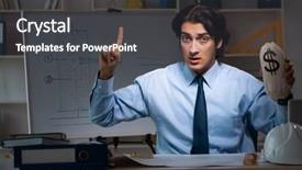  Presentation with harlem night - Cool new slide deck with blueprint money - young male architect working night backdrop and a  colored foreground