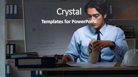  Presentation with awards night celebration - Slide set featuring blueprint money - young male architect working night background and a  colored foreground