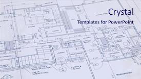  Presentation with blueprint - Cool new PPT theme with blueprint of a house backdrop and a sky blue colored foreground