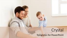  Presentation with real estate - Colorful PPT theme enhanced with blueprint or house project backdrop and a lemonade colored foreground