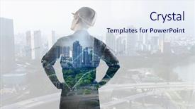  Presentation with man and woman divorce drawing - Slide deck consisting of blueprint perspective - builder man draw project mixed background and a sky blue colored foreground