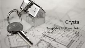  Presentation with house key - Theme featuring blueprint profit - key with keychain background and a light gray colored foreground