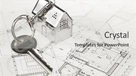  Presentation with house key - Cool new theme with blueprint profit - key with keychain backdrop and a light gray colored foreground