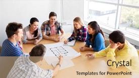  Presentation with architecture - Beautiful PPT theme featuring blueprints - education architecture and people concept backdrop and a lemonade colored foreground