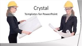  Presentation with monarch butterfly isolated on white - Amazing presentation design having blueprints - female architect with blueprint isolated backdrop and a white colored foreground