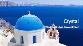  Presentation with church blue - Presentation having blueroofs - blue and white church background and a teal colored foreground