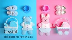  Presentation with blue pink - Presentation design with baby blues - kid's set on pink background and a light blue colored foreground