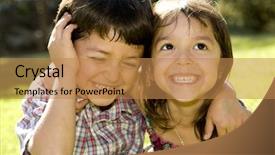  Presentation with sister - Slide deck featuring blues brothers - brother and sister playing outside background and a coral colored foreground