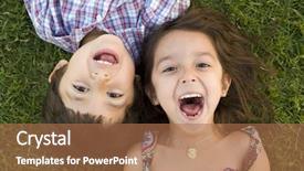  Presentation with sister - Slides with blues brothers - brother and sister playing outside background and a coral colored foreground