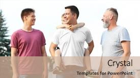  Presentation with grandfather - Slide deck with blues brothers - cute boy with brother daddy background and a coral colored foreground