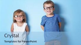  Presentation with children of color - Audience pleasing slides consisting of blues brothers - cute funny children on color backdrop and a light blue colored foreground