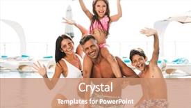  Presentation with pool restaurant family - Amazing slides having blues brothers - happy young family having fun backdrop and a coral colored foreground