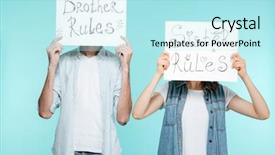  Presentation with dark tealout picture - PPT layouts having blues brothers - picture of brother and sister background and a arctic colored foreground