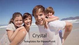  Presentation with portrait happy family smiling - Colorful presentation theme enhanced with blues brothers - portrait of family smiling together backdrop and a  colored foreground