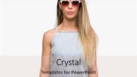  Presentation with denim - Slide deck featuring blues clues - beautiful young woman wearing sunglasses background and a  colored foreground