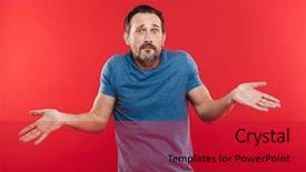  Presentation with camera - Beautiful PPT theme featuring blues clues - portrait of caucasian adult man backdrop and a crimson colored foreground