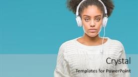  Presentation with afro - Theme enhanced with blues clues - young afro american woman wearing background and a light gray colored foreground