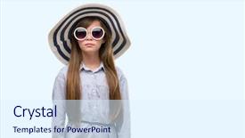  Presentation with hat - Cool new slide deck with blues clues - young blonde toddler wearing hat backdrop and a  colored foreground