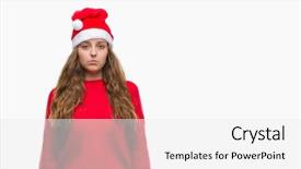  Presentation with santa - Slides featuring blues clues - young blonde woman wearing santa background and a  colored foreground