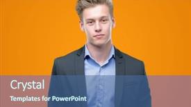  Presentation with smart - Slide set consisting of blues clues - young handsome blond business man background and a  colored foreground