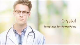  Presentation with confident - Slides featuring blues clues - young handsome blond doctor background and a  colored foreground