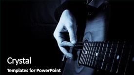  Presentation with blue music - PPT layouts featuring blues music - blue guitar at black background background and a black colored foreground