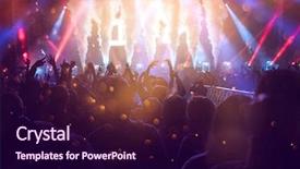  Presentation with stage lights - Slides having blues music - crowd at concert - cheering background and a wine colored foreground