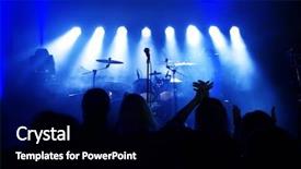  Presentation with empty stage - PPT layouts consisting of blues music - empty stage at concert concert background and a black colored foreground