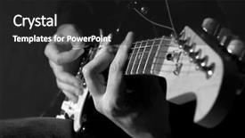  Presentation with electric guitar - Cool new presentation theme with blues music - musician playing electric guitar backdrop and a dark gray colored foreground