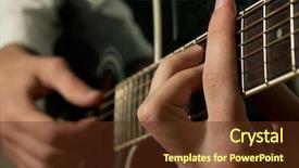  Presentation with guitar - Colorful presentation theme enhanced with blues music - musician playing guitar backdrop and a tawny brown colored foreground