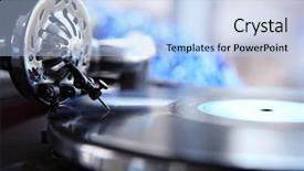  Presentation with gramophone - Colorful presentation design enhanced with blues music - old gramophone closeup backdrop and a light blue colored foreground