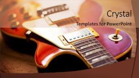  Presentation with electric guitar - Beautiful slides featuring blues music - red sunburst color single cutaway backdrop and a coral colored foreground