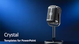  Presentation with blue music - Colorful slide set enhanced with blues music - retro microphone on blue background backdrop and a navy blue colored foreground