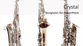  Presentation with octopus on isolated white - Audience pleasing PPT theme consisting of blues music - saxophones isolated on white backdrop and a white colored foreground