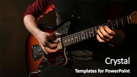  Presentation with electric guitar - PPT theme having blues music - young man playing on electric background and a black colored foreground