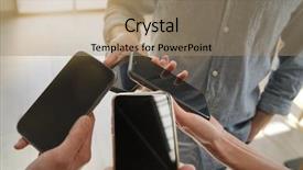  Presentation with bluetooth - Audience pleasing theme consisting of bluetooth technology - close up of hands holding backdrop and a coral colored foreground