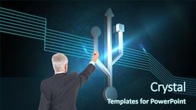  Presentation with bluetooth - Presentation theme having bluetooth technology - composite image of rear view background and a  colored foreground