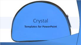  Presentation with bag - Beautiful presentation design featuring bluetravelling-toiletries-bag-on-white backdrop and a light blue colored foreground