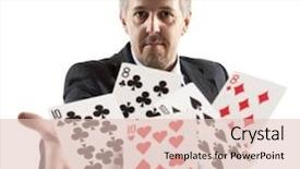  Presentation with playing cards - Amazing theme having bluff man playing with poker cards backdrop and a lemonade colored foreground