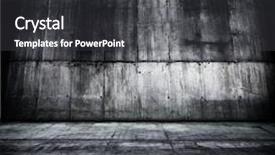  Presentation with concrete - Audience pleasing slide set consisting of bluish - huge concrete room or compound backdrop and a dark gray colored foreground