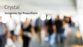  Presentation with abstract business - Slide set with blur abstract of business district background background and a sky blue colored foreground