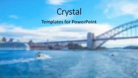  Presentation with sydney harbour bridge - Presentation consisting of blur australian sydney harbour bridge background and a light blue colored foreground