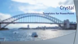  Presentation with sydney harbour bridge - Audience pleasing PPT theme consisting of blur australian sydney harbour bridge backdrop and a sky blue colored foreground