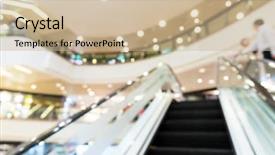  Presentation with club store - Colorful PPT theme enhanced with blur background of department store backdrop and a soft green colored foreground